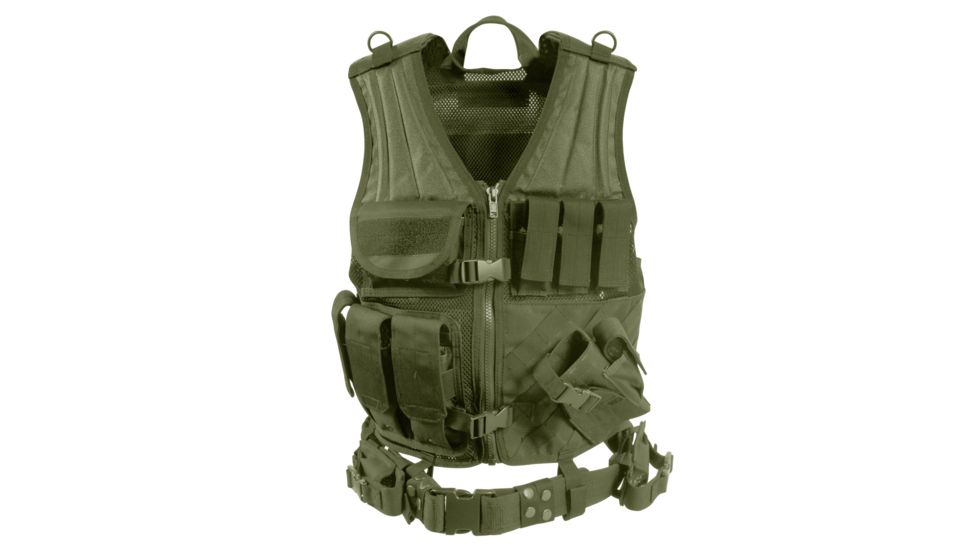 Rothco Cross Draw MOLLE Tactical Vest, Olive Drab, Regular, 4591-OliveDrab-Regular