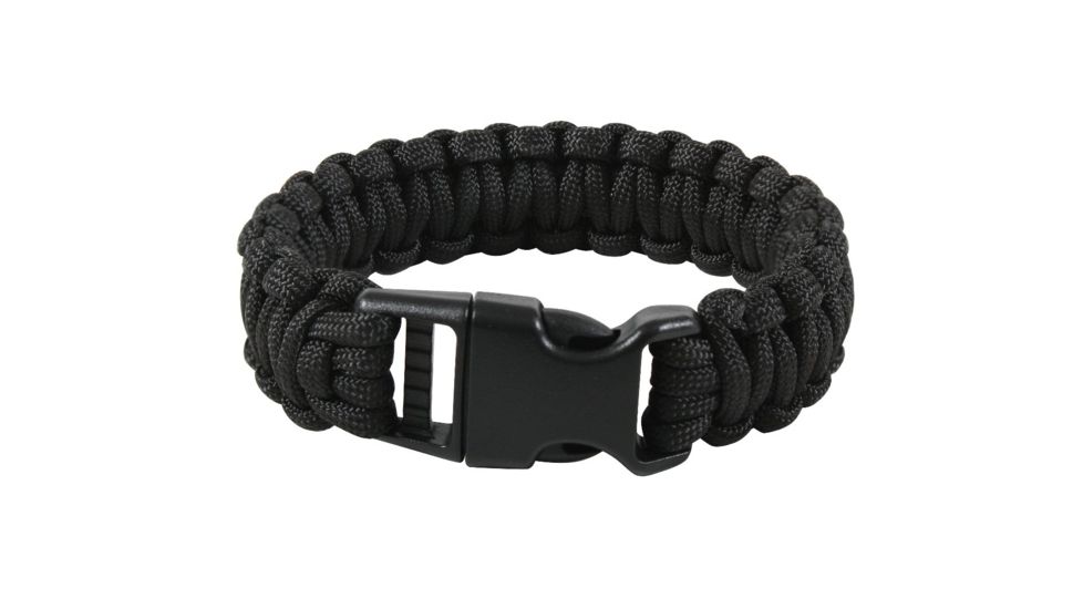 Rothco Deluxe Paracord Bracelets, Black, 7, 966-Black-7Inches