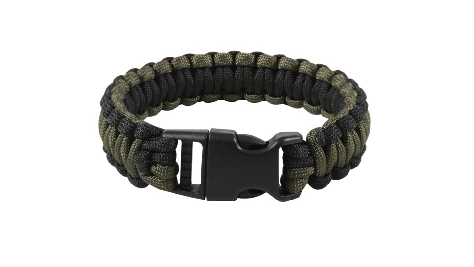 Rothco Deluxe Paracord Bracelets, Black / Olive Drab, 7, 967-BlackOliveDrab-7Inches