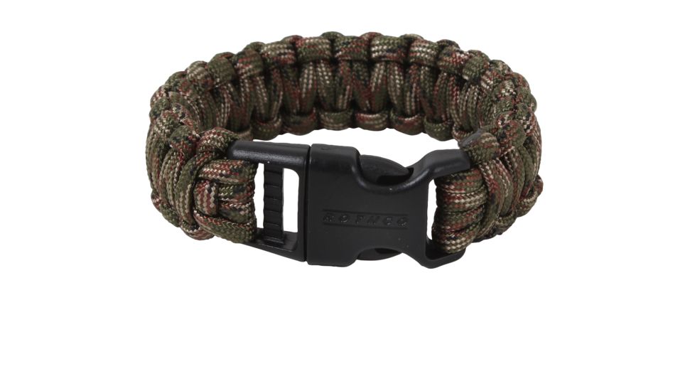 Rothco Deluxe Paracord Bracelets, Woodland Camo, 7, 978-WoodlandCamo-7Inches