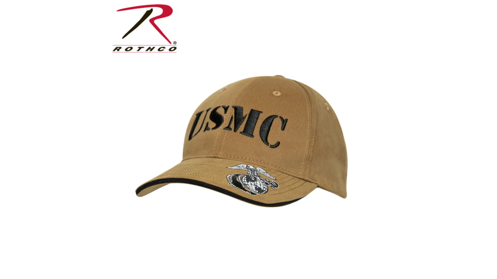 Rothco Deluxe Vintage USMC Embroidered Low Pro Cap, Coyote Brown, 3864-CoyoteBrown