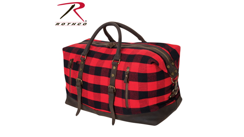 Rothco Extended Weekender Bag, Red Plaid, 9086-RedPlaid