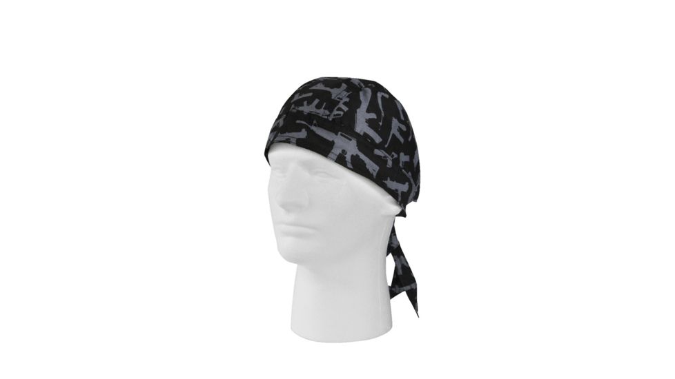 Rothco Gun Pattern Headwrap, Black/Silver, 5197-BlackSilver