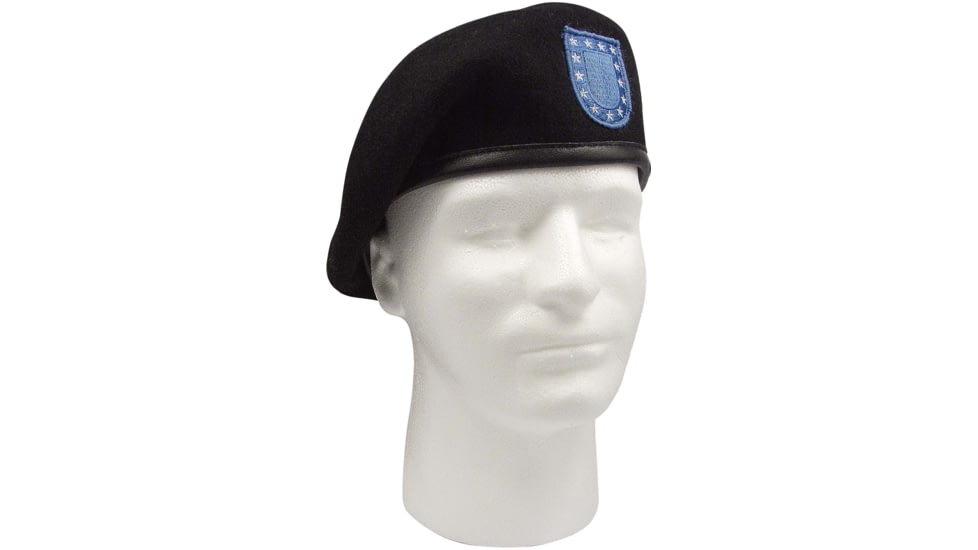 Rothco Inspection Ready Black Beret w/ Flash, 6 5/8, 4919-658