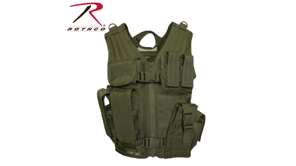 Rothco Kid's Tactical Cross Draw Vest, Olive Drab, 5294-OliveDrab