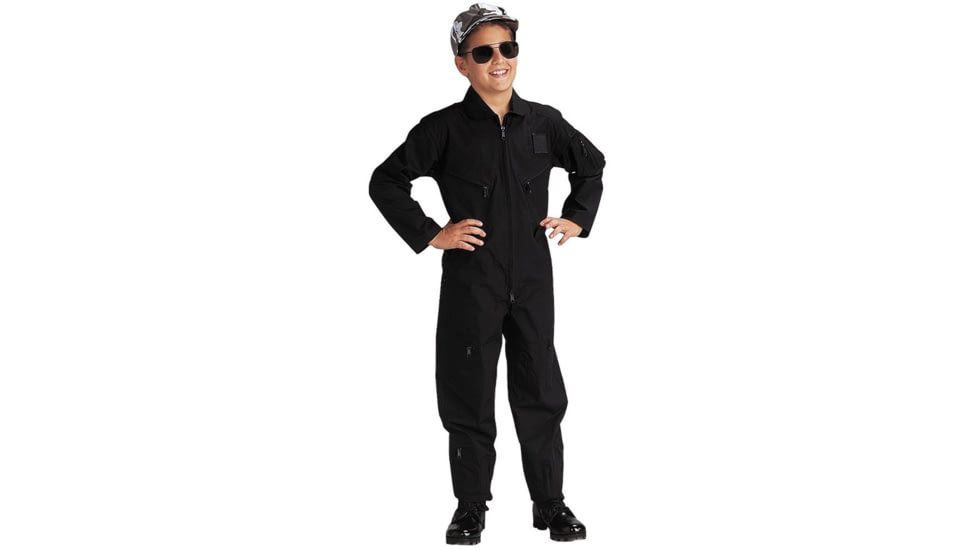 Rothco Kids Air Force Type Flightsuit, Black, XL, 7301-Black-XL