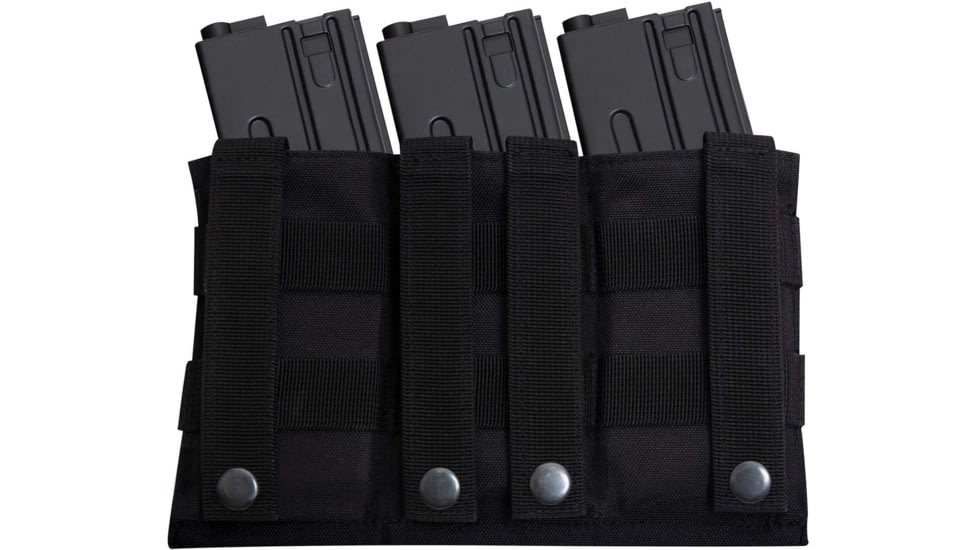 Rothco Lightweight 3Mag Elastic Retention Pouch, Black, One Size, 5956-Black-OneSize
