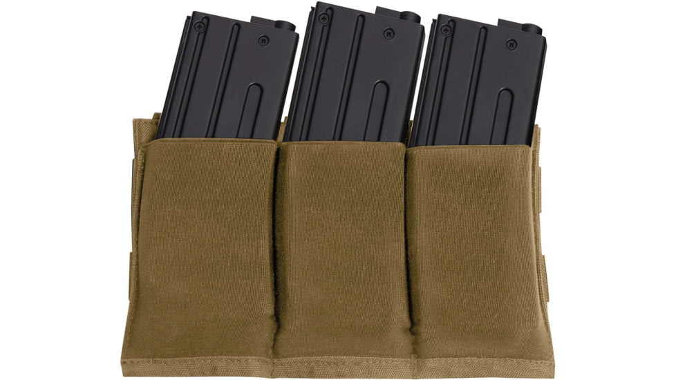 Rothco Lightweight 3Mag Elastic Retention Pouch, Coyote Brown, One Size, 5956-CoyoteBrown-OneSize