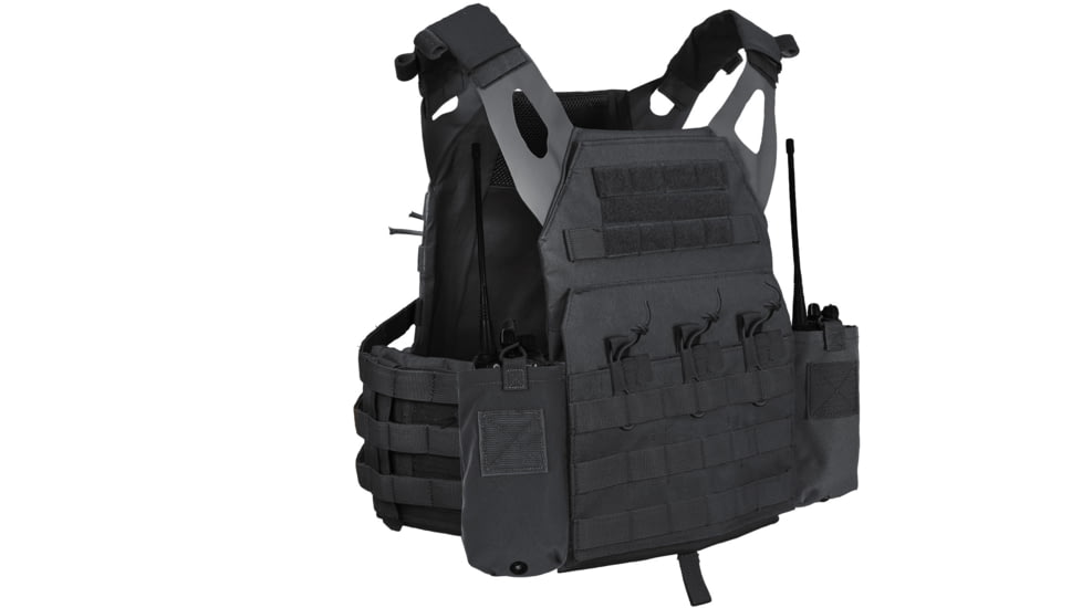 Rothco Lightweight Armor Carrier Vest Side Radio Pouch Set, Black, 5733
