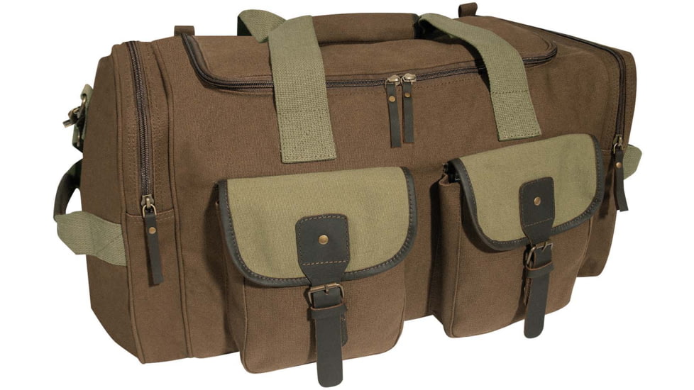 Rothco Long Journey Canvas Travel Bag, Brown, 22oz, 59530-Brown
