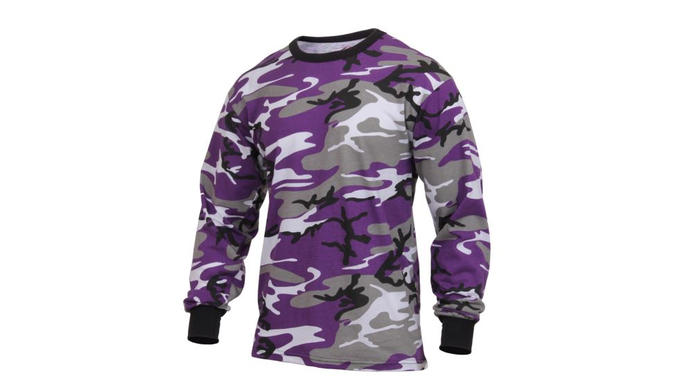 Rothco Long Sleeve Colored Camo T-Shirt, Ultra Violet Camo, XL, 3592-UltraVioletCamo-XL