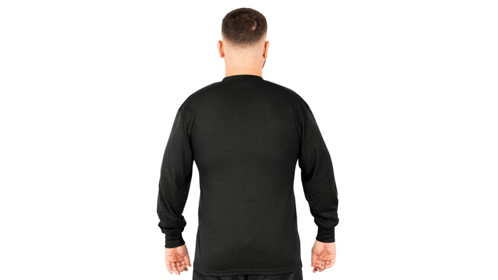 Rothco Long Sleeve Henley T-Shirt - Mens, Black, Small, 21020-Black-S