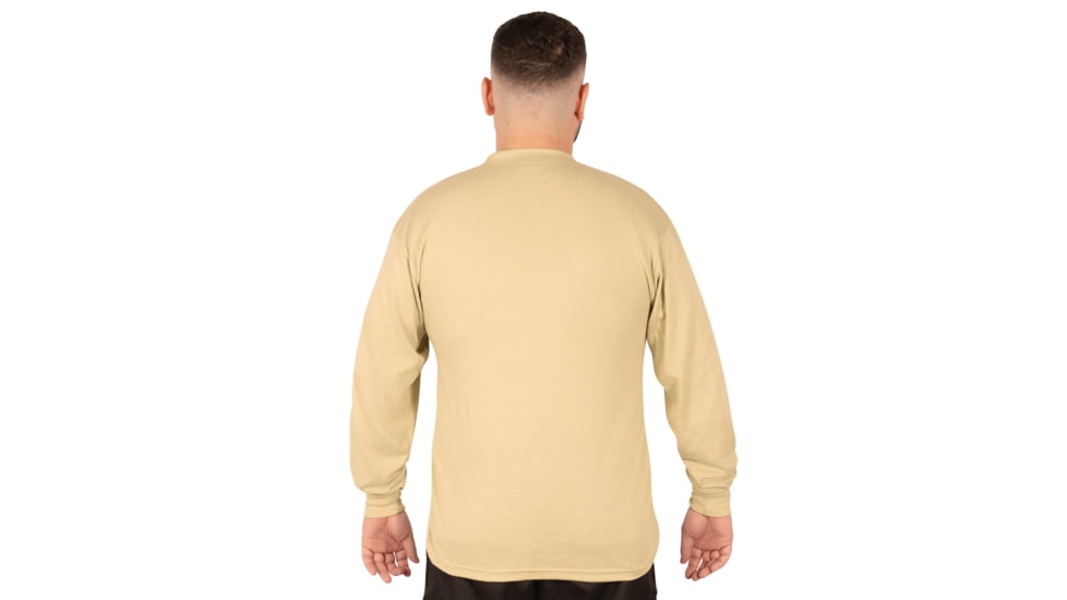 Rothco Long Sleeve Henley T-Shirt - Mens, Desert Sand, Extra Large, 21035-DesertSand-XL