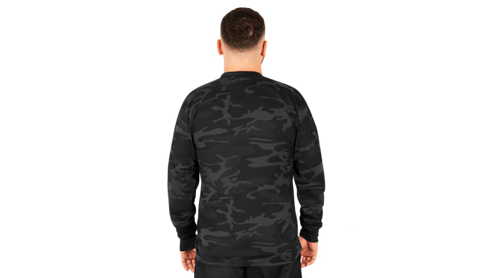 Rothco Long Sleeve Henley T-Shirt - Men's, Midnight Black Camo, Extra Large, 21040-MidnightBlackCamo-XL