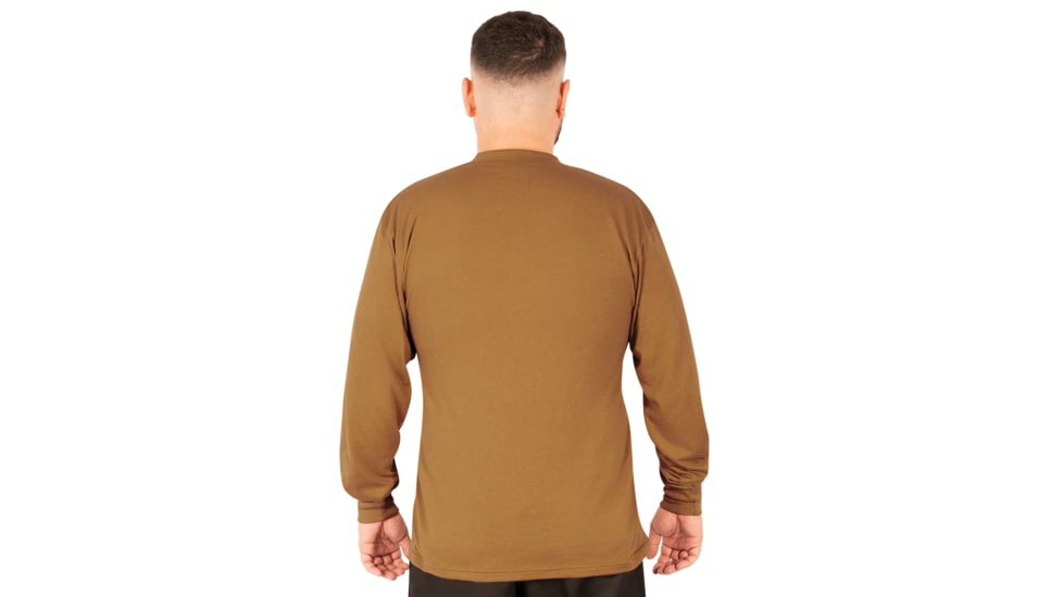 Rothco Long Sleeve Henley T-Shirt - Mens, Work Brown, Large, 21030-WorkBrown-L