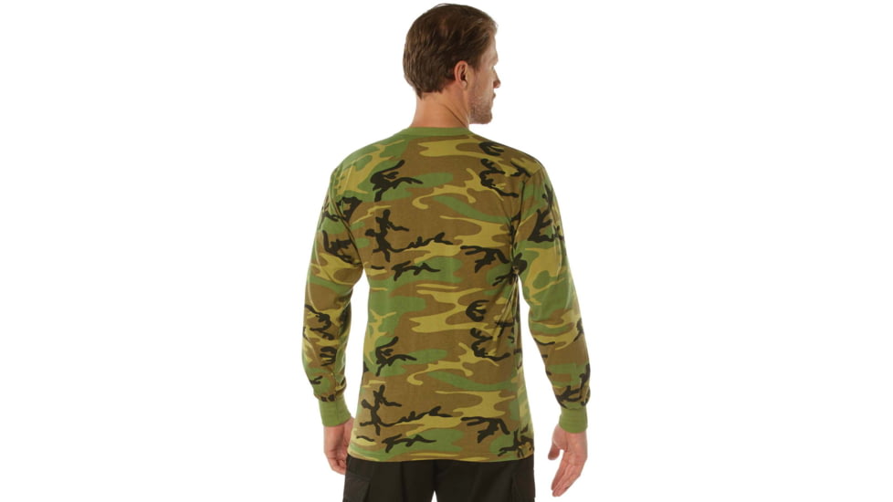 Rothco Long Sleeve Vintage T-Shirt - Woodland Camo, Small, 3733-S