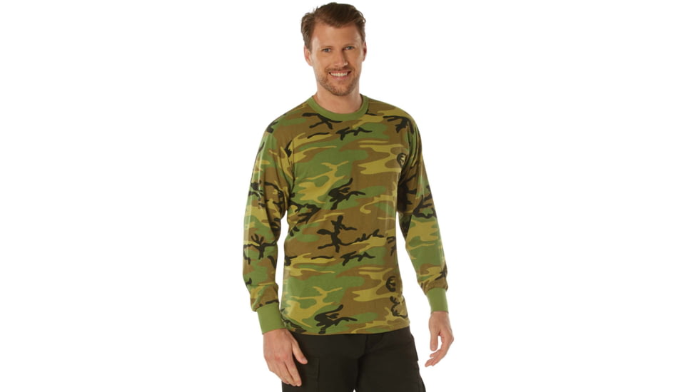 Rothco Long Sleeve Vintage T-Shirt - Mens, Woodland Camo, Small, 3733-S