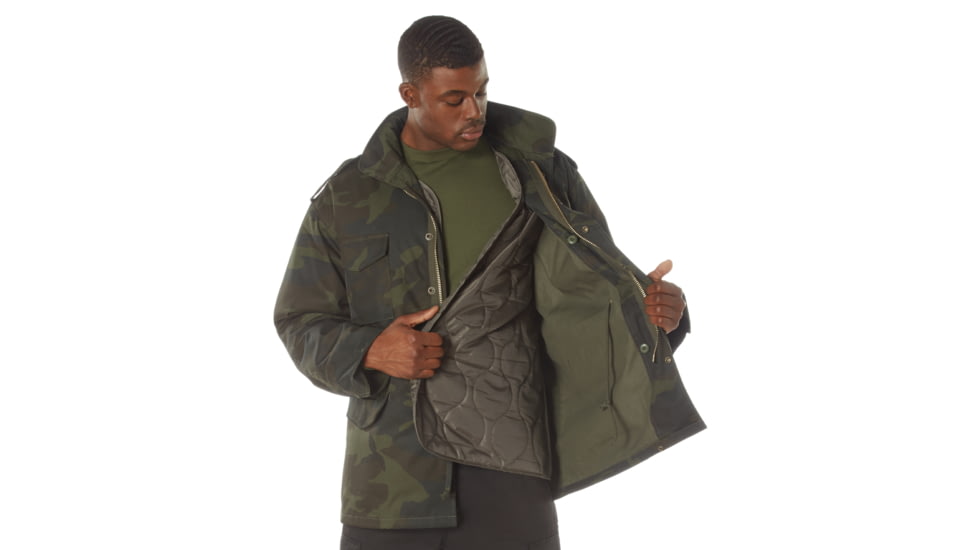 Rothco M-65 Camo Field Jacket, S, Camo, 12085-MidnightWoodlandCamo-S