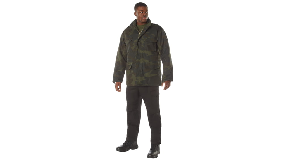 Rothco M-65 Camo Field Jacket, S, Camo, 12085-MidnightWoodlandCamo-S