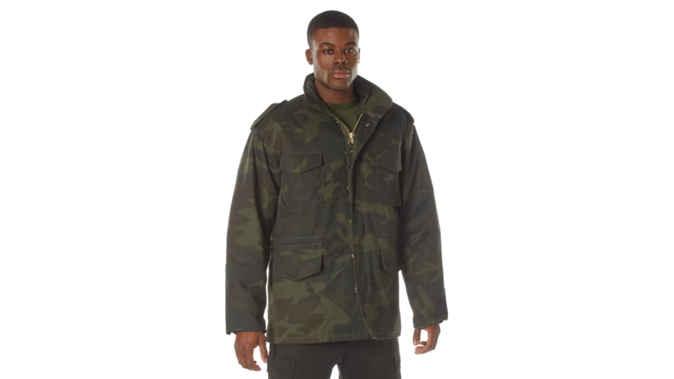 Rothco M-65 Camo Field Jacket, S, Camo, 12085-MidnightWoodlandCamo-S