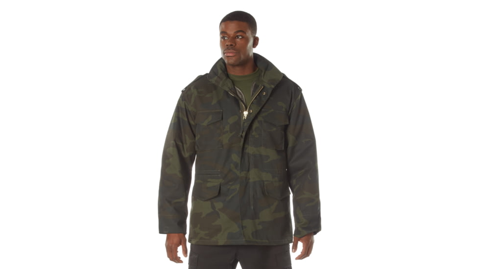 Rothco M-65 Camo Field Jacket, S, Camo, 12085-MidnightWoodlandCamo-S