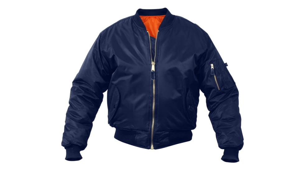 Rothco MA-1 Flight Jacket, Navy Blue, 2XS, 7325-NavyBlue-XXS