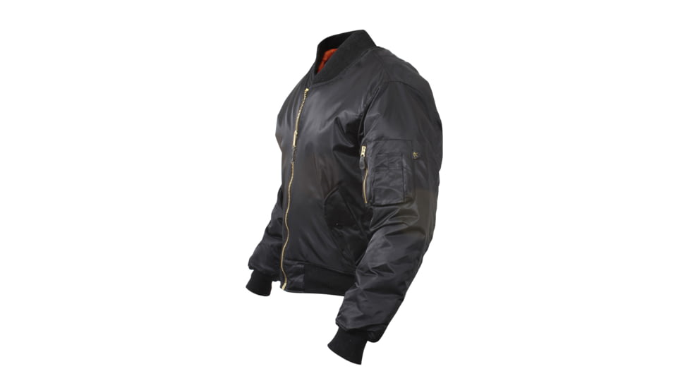 Rothco MA-1 Flight Jacket, Black, M, 7324-Black-M