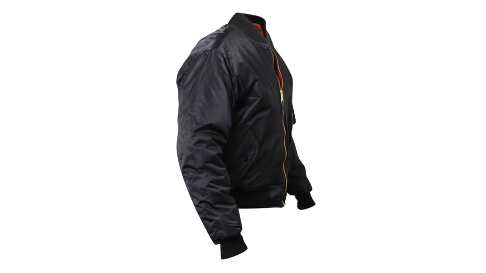 Rothco MA-1 Flight Jacket, Black, M, 7324-Black-M