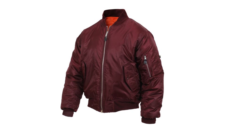 Rothco MA-1 Flight Jacket, Maroon, Small, 7327-Maroon-S