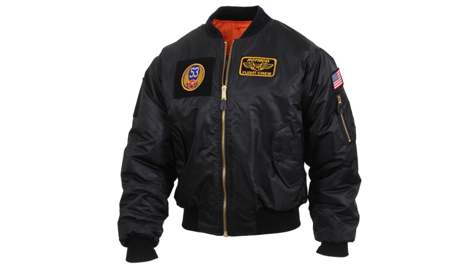 Rothco MA-1 Flight Jacket with Patches, Sage Green, Small, 7240-SageGreen-S