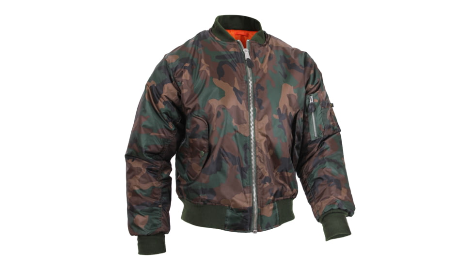Rothco MA-1 Flight Jacket, Woodland Camo, XL, 7332-WoodlandCamo-XL