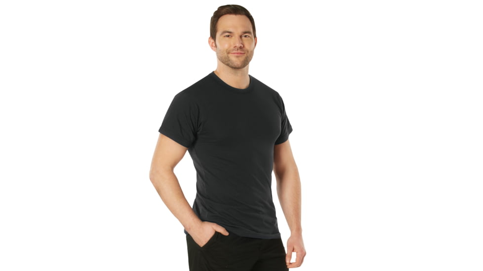 Rothco Moisture Wicking T-Shirts, Black, L, 9590-Black-L