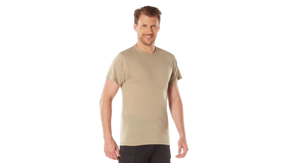 Rothco Moisture Wicking T-Shirts, Desert Sand, Small, 9580-DesertSand-S
