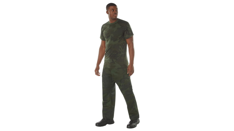 Rothco Moisture Wicking T-Shirts - Mens, L, Camo, 12325-MidnightWoodlandCamo-L