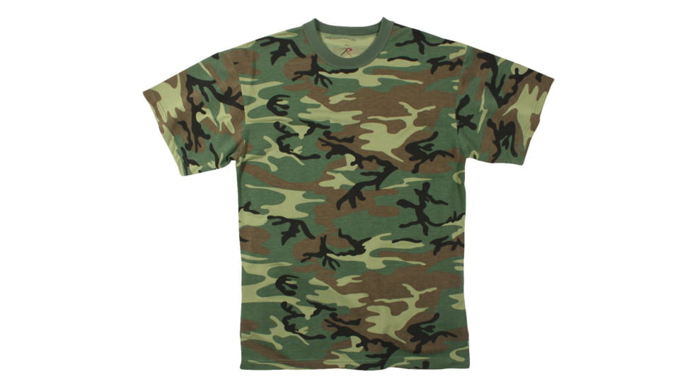 Rothco Moisture Wicking T-Shirts - Mens, Woodland Camo, Small, 95025-WoodlandCamo-S