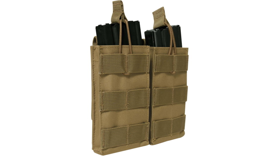 Rothco MOLLE Open Top Double Mag Pouch, Coyote Brown, 31004-CoyoteBrown