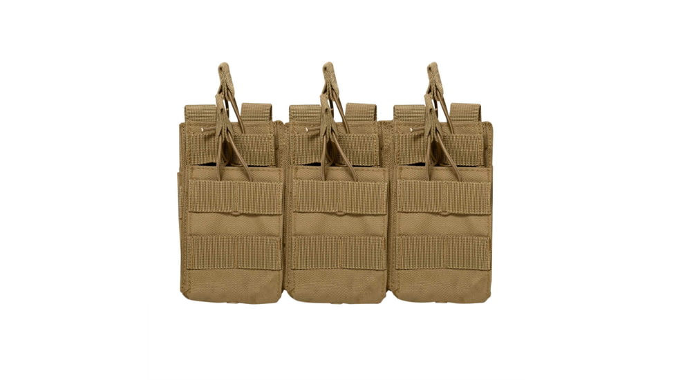 Rothco MOLLE Open Top Six Rifle Mag Pouch, Coyote Brown, 41007-CoyoteBrown