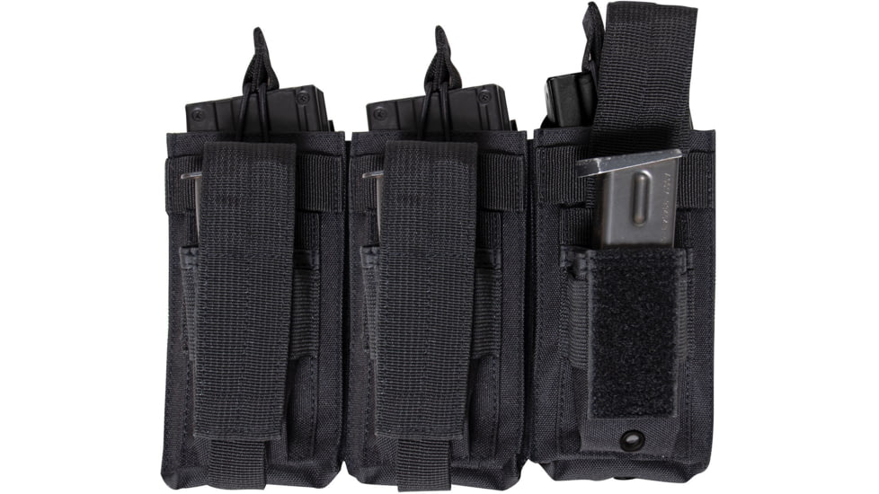 Rothco MOLLE Triple Kangaroo Rifle and Pistol Magazine Pouch, Black, 41008-Black