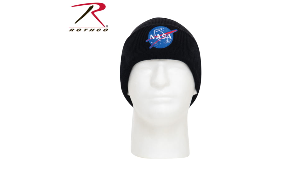 Rothco Deluxe NASA Meatball Logo Embroidered Watch Cap, Black, 5424