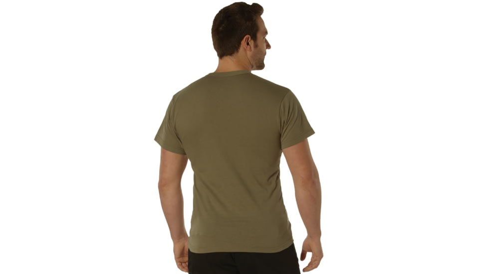 Rothco Pocket T-Shirt Collection Available In Cotton/Poly and Moisture Wicking Poly, AR 670-1 Coyote Brown, Medium, Moisture Wicking, 56910-AR670-1CoyoteBrown-MoistureWicking-M