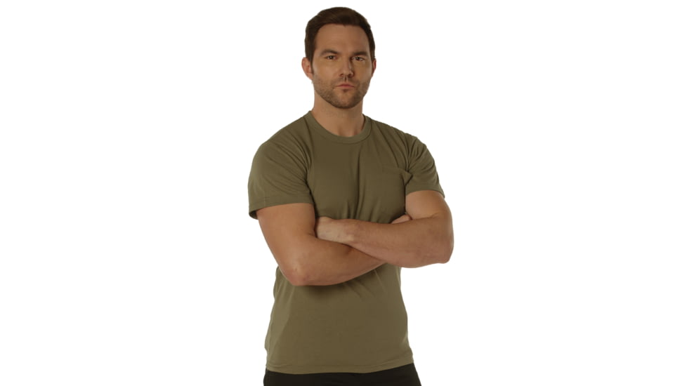 Rothco Pocket T-Shirt Collection Available In Cotton/Poly and Moisture Wicking Poly, AR 670-1 Coyote Brown, Medium, Moisture Wicking, 56910-AR670-1CoyoteBrown-MoistureWicking-M