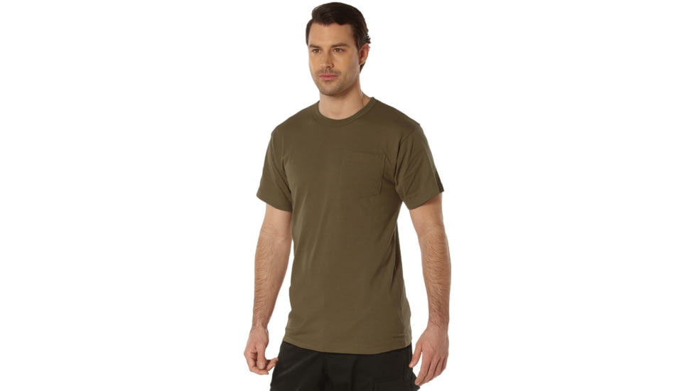 Rothco Pocket T-Shirt Collection Available In Cotton/Poly and Moisture Wicking Poly, Brown, Extra Large, Moisture Wicking, 56930-Brown-MoistureWicking-XL