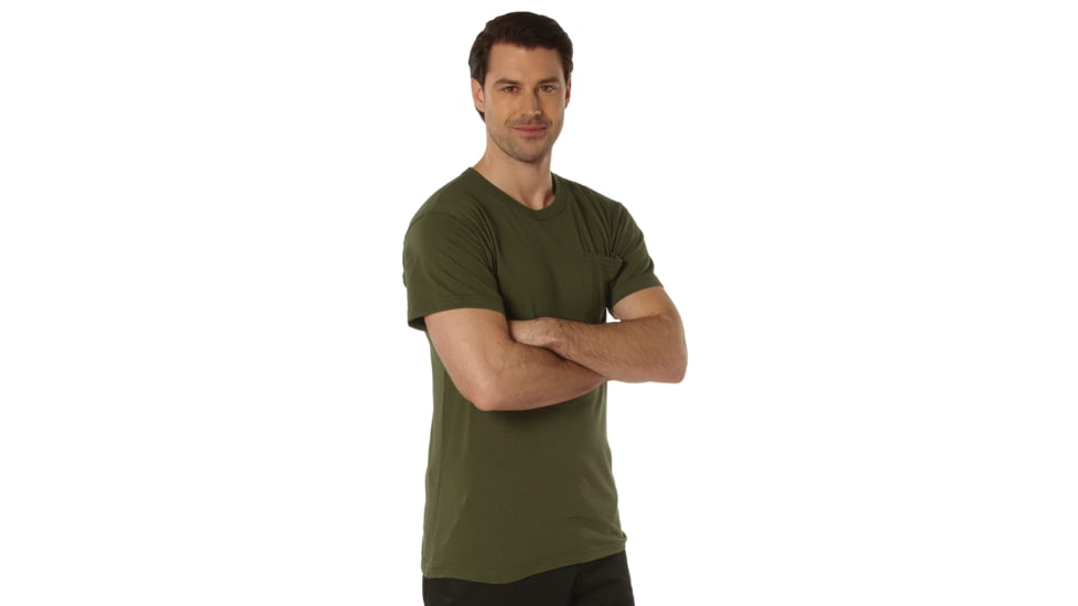 Rothco Pocket T-Shirt Collection Available In Cotton/Poly and Moisture Wicking Poly, Olive Drab, Extra Large, Moisture Wicking, 56940-OliveDrab-MoistureWicking-XL