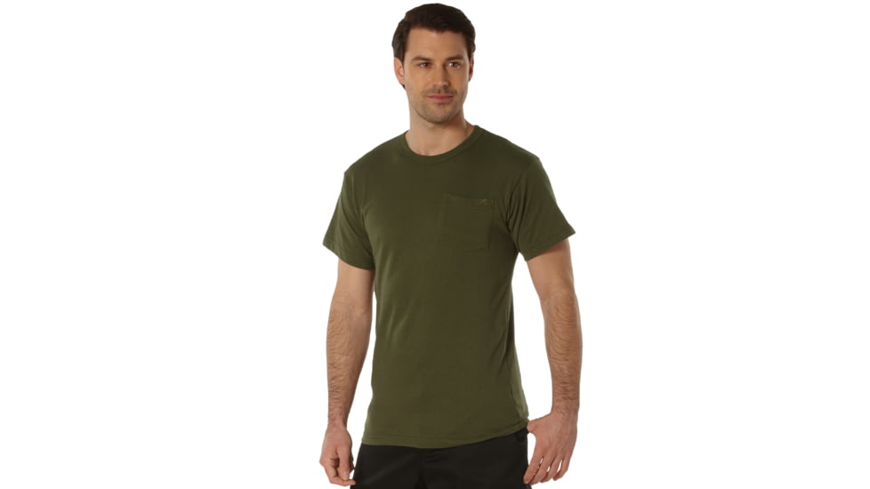 Rothco Pocket T-Shirt Collection Available In Cotton/Poly and Moisture Wicking Poly, Olive Drab, Extra Large, Moisture Wicking, 56940-OliveDrab-MoistureWicking-XL