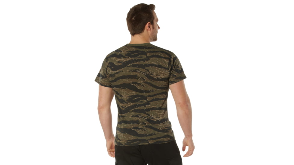 Rothco Pocket T-Shirt Collection Available In Cotton/Poly and Moisture Wicking Poly, Tiger Stripe Camo, Extra Large, Moisture Wicking, 56960-TigerStripeCamo-MoistureWicking-XL