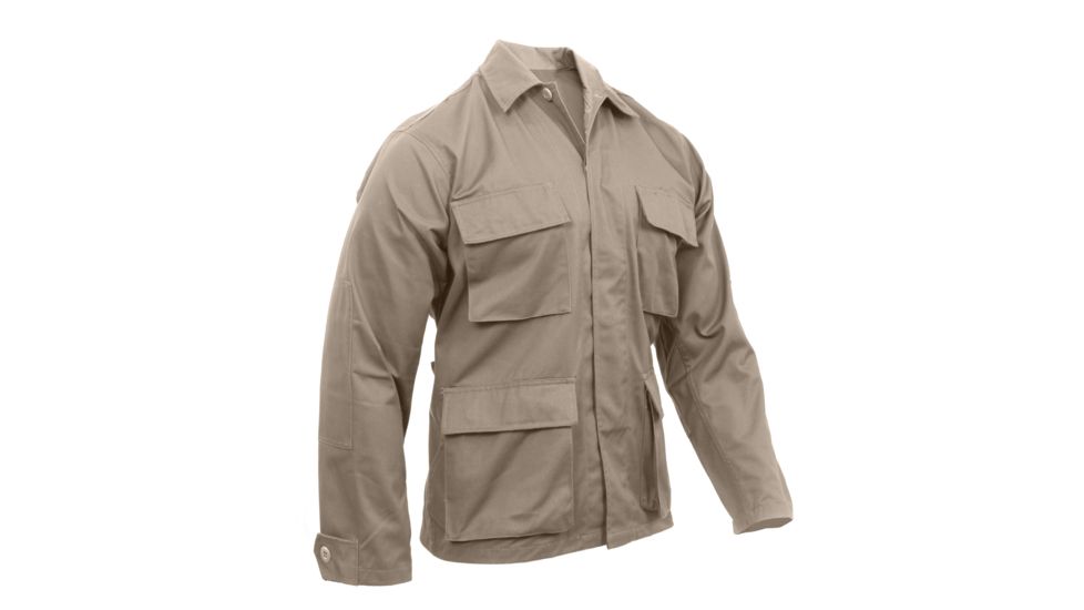 Rothco Poly/Cotton Twill Solid BDU Shirts, Khaki, XL, 7900-Khaki-XL