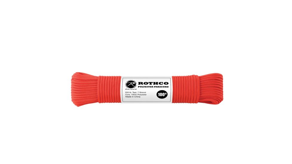 Rothco Polyester Paracord, Red, 100 ft, 30805-Red-100