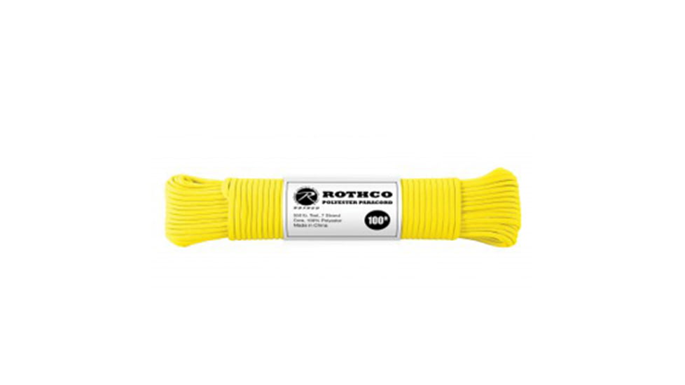Rothco Polyester Paracord, Safety Yellow, 100 ft, 30804-SafetyYellow-100
