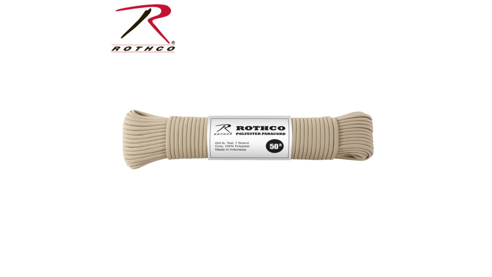 Rothco Polyester Paracord, Tan, 30711-Tan-50