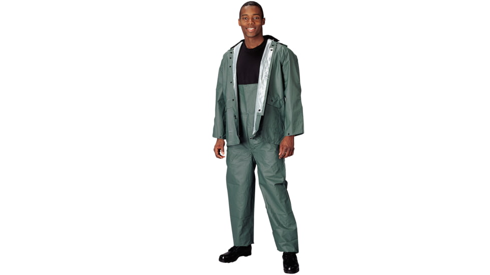 Rothco PVC Rainsuit, Olive Drab, Small, 3616-669